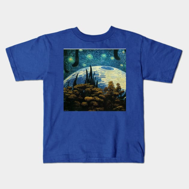 Starry Night in Kashyyyk Kids T-Shirt by Grassroots Green